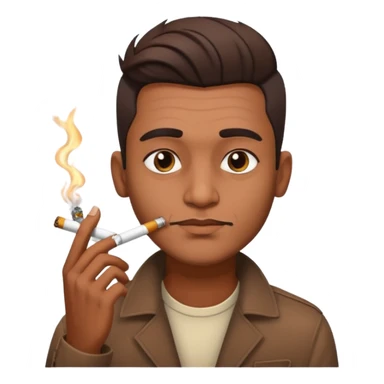 Indian brown guy with side gfade hair style, smoking cigarette sticker