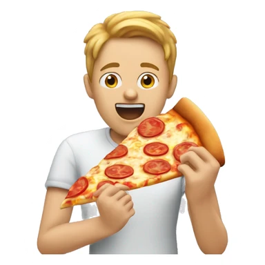 Person eating a slice of pizza ￼ sticker