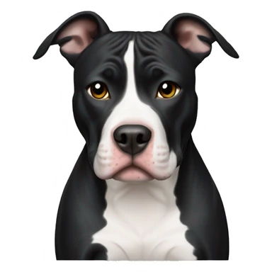 Black with white spot pitbull sticker