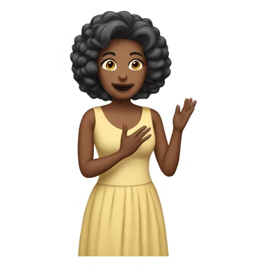 woman wearing dress Speaking on stage  sticker