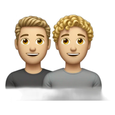 White-men-gay-couple,-1-with-curly-brown-hair-,and-1-with-short-blond-hair. sticker