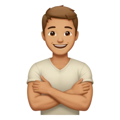 Arms crossed holding neck guy laughing  sticker