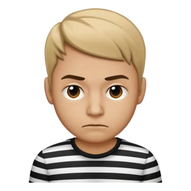 
black and white striped shirt criminal emoji sticker