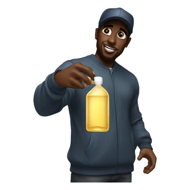 P diddy holding bottle of baby oil sticker