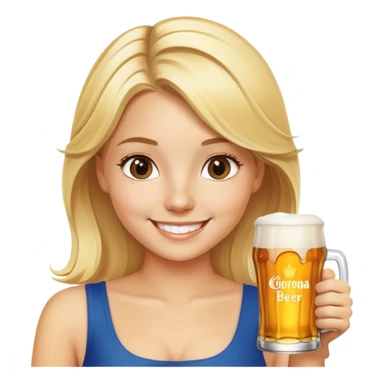 blonde girl with corona beer sticker