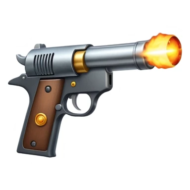 Pistol firing with muzzle flash sticker