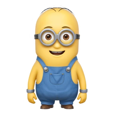 cute yellow minion character wearing blue overalls sticker