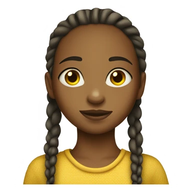 An ethiopia girl with corn rows, admiring the outer pace sticker