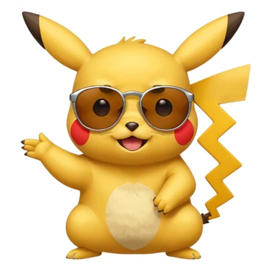 Pikachu qui enlève ses lunettes de soleil et fait un clin d'œil sticker