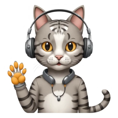 cat in headphones with a blunt in his hand  sticker