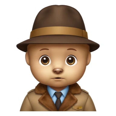 bear baby detective sticker