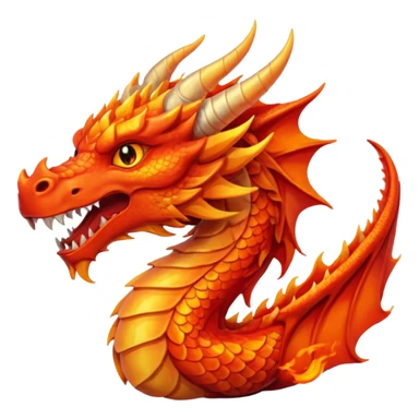 Fire dragon breathing fire, simplified Google Facebook art style, Only head, no lower body. sticker