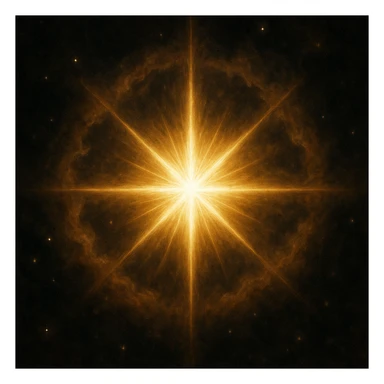 a magnificent star, shining brightly, with an aura of majesty sticker