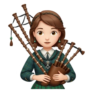 scotch girl playing bagpipe sticker