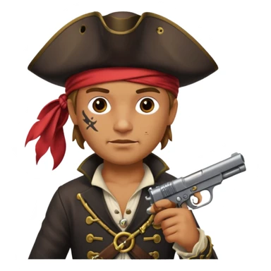 Pirate with gun  sticker