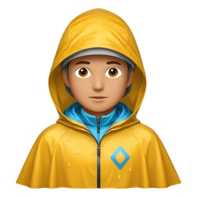 Cyclist with rain poncho sticker