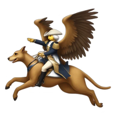 George Washington riding a winged kangroo sticker