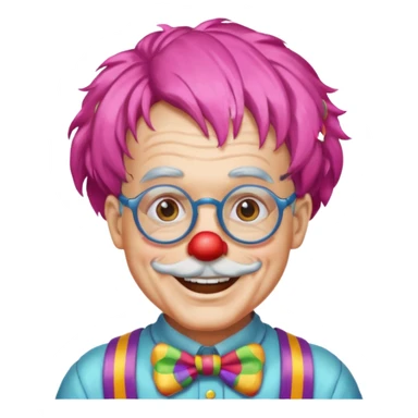 grandpa clown with eyeglasses sticker