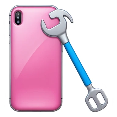 pink cellphone with a wrench sticker