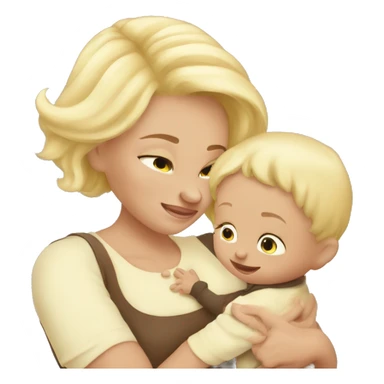 baby boy hug mommy blonde sticker