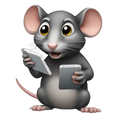 Rat texting sticker