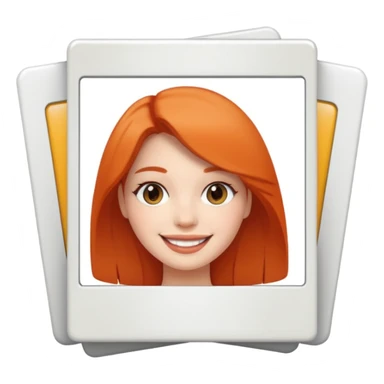 Few White Polaroid frame with female face sticker