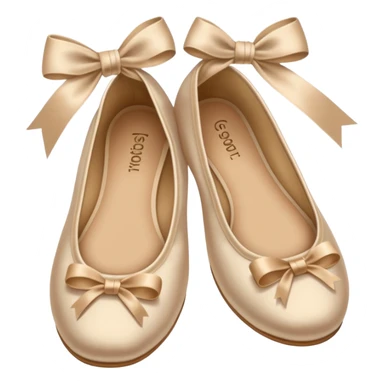 Beige realistic silk bow ballerina shoes sticker