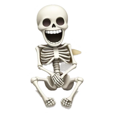 Skeleton laying on a couch laughing sticker