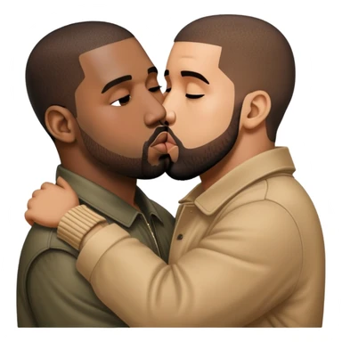 kanye kissing drake sticker