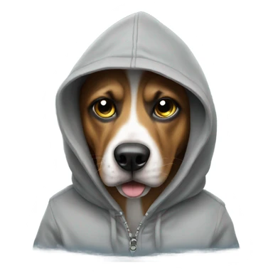 dog with a gun wearing a hoodie  sticker