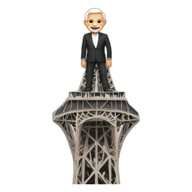 modi on top of eiffel tower sticker