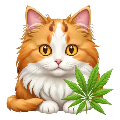 Cat with weed sticker