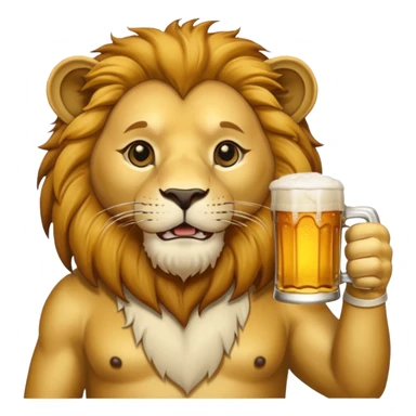Lion drinking alcohol  sticker