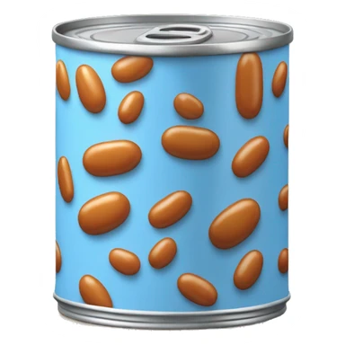 A light blue can of baked beans that looks like Heinz brand. sticker