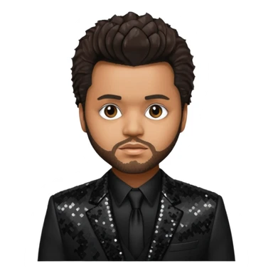 The Weeknd with Dark Brown Hair, Black Sequin Suit  sticker