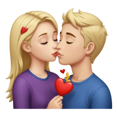 Boy kiss on girl forehead  sticker