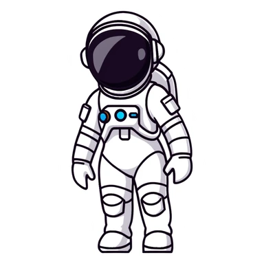 Futuristic female astronaut in a high-tech spacesuit, sleek helmet with reflective visor, detailed sci-fi armor, standing pose, science fiction aesthetic sticker