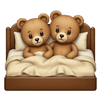 Teddy bear couple in the bed sticker