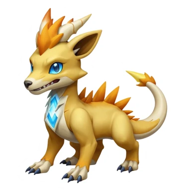 Manectric-Electrike-Lucio-Cubone-Marowak-Draco-Fakémon-hybrid-creature (full body), 4 legs sticker