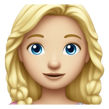 Little blonde girl blue eyes with princess crown sticker