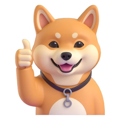 shiba inu showing thumbs up sticker