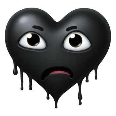 Meltting black heart emoji sticker