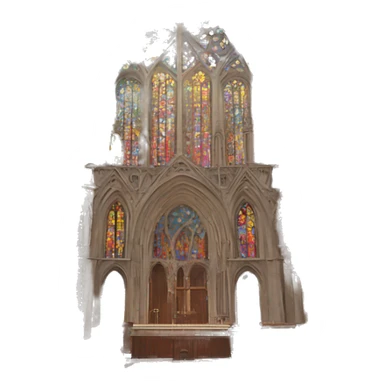 Cathedral with stained glass windows  sticker