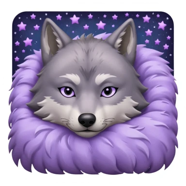 A wolf of winterfell from game of thrones sleeping under lilac stars sticker