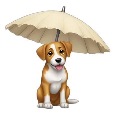 Un chien sur un parasol sticker