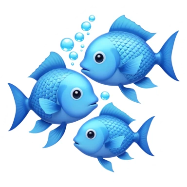 two pale blue fishes kissing sticker