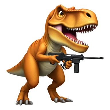 T rex with a gun sticker
