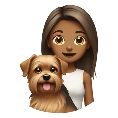 girl and shorkie dog sticker