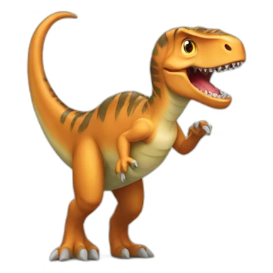 Dinosaure avec un chat qui jouent sticker