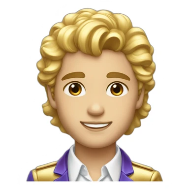 Posh-boy-with-golden-suit-and-blue-eyes-and-rainbow-unicorn-hair sticker